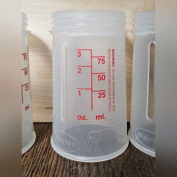 Vintage 90s Playtex 4oz Nurser Drop‎ In Bottles (Lot Of 3) - Picture 5 of 9